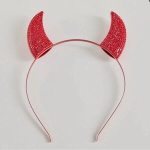 Red hot rhinestone devil horns